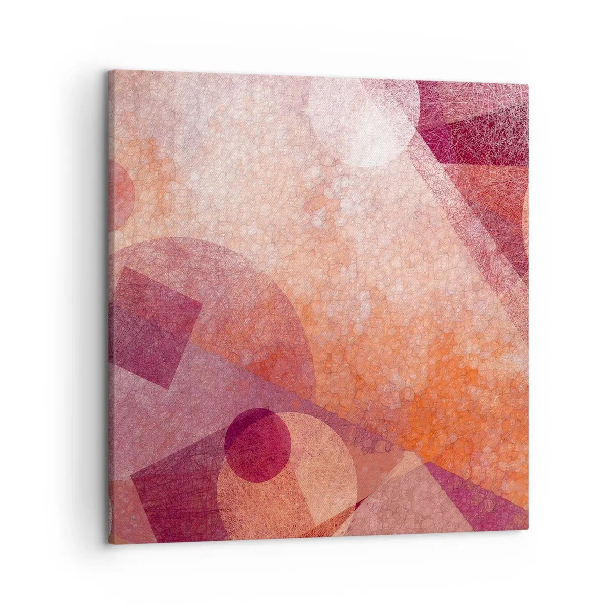 Impression sur toile - Image sur toile - Transformations géométriques en rose - 50x50 cm