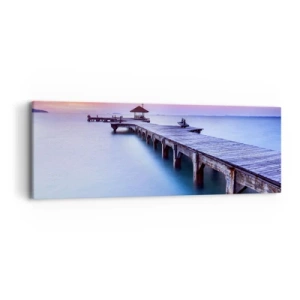 Impression sur toile - Image sur toile - Une mer de calme jusqu'à l'horizon - 90x30 cm