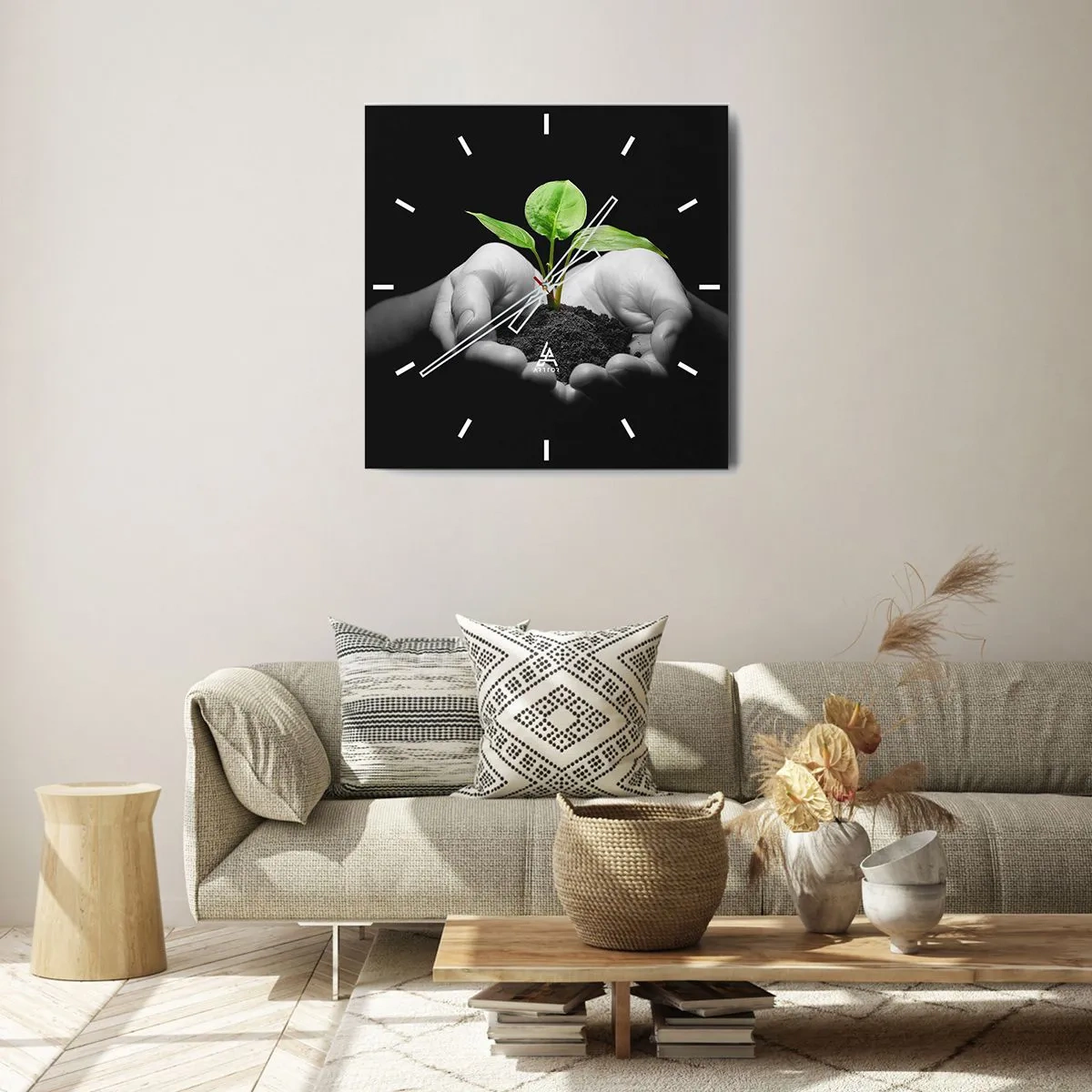 Horloge murale - Pendule murale - J'aime la nature, je la protège - 40x40 cm