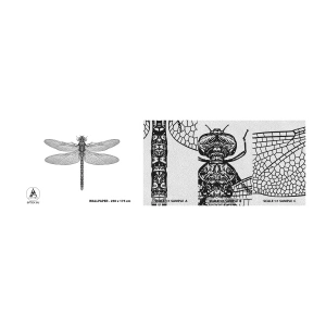 Échantillon de Papier Peint Premium Sand - Précision de la nature - Libellule, Insecte, Minimaliste - 100x30 cm