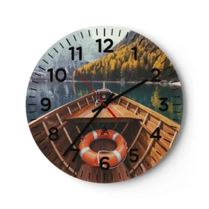 Horloge murale - Pendule murale - Escapade en montagne - 30x30 cm