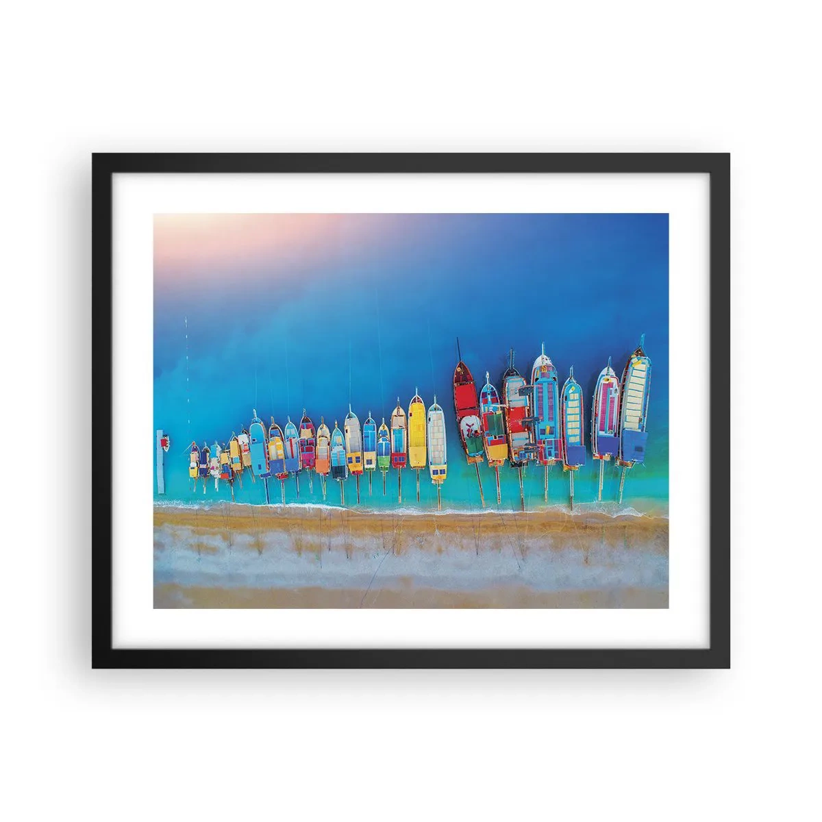 Affiche dans un cadre noir - Poster - Une vue à vol d'oiseau - 50x40 cm