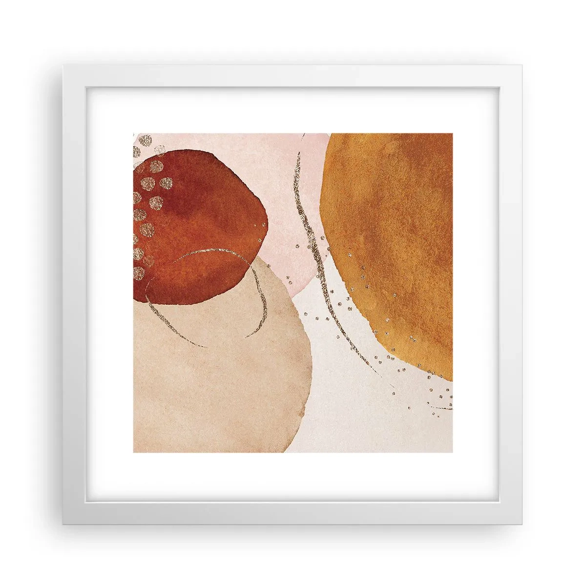Affiche dans un cadre blanc - Poster - Rondeur et mouvement - 30x30 cm