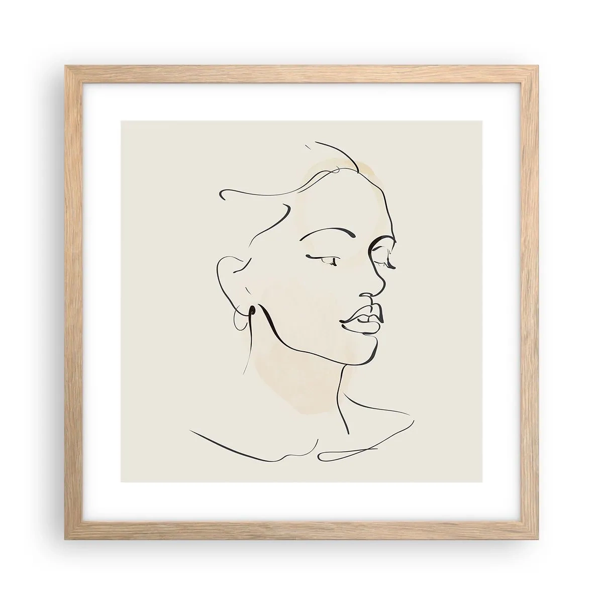 Affiche dans un chêne clair - Poster - Une ligne certaine - 40x40 cm