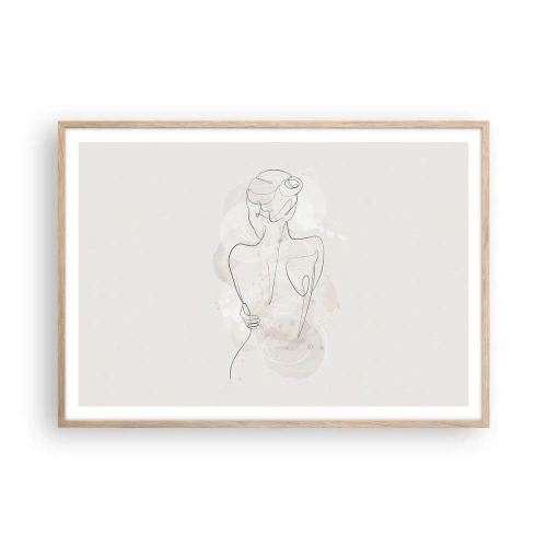 Affiche dans un chêne clair - Poster - Comme un instrument sensible - 100x70 cm