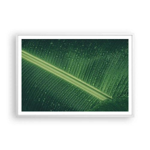 Affiche dans un cadre blanc - Poster - Structure de vert - 100x70 cm