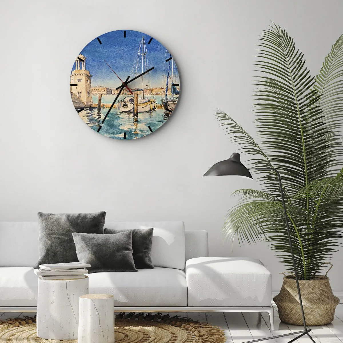 Horloge murale - Pendule murale - Lagune ensoleillée - 40x40 cm