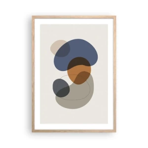 Affiche dans un chêne clair - Poster - Gouttes de couleur - 50x70 cm