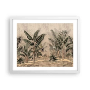 Affiche dans un cadre blanc - Poster - Une gravure de style colonial - 50x40 cm