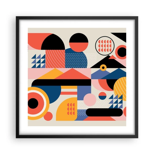 Affiche dans un cadre noir - Poster - Composition : jouer - 50x50 cm