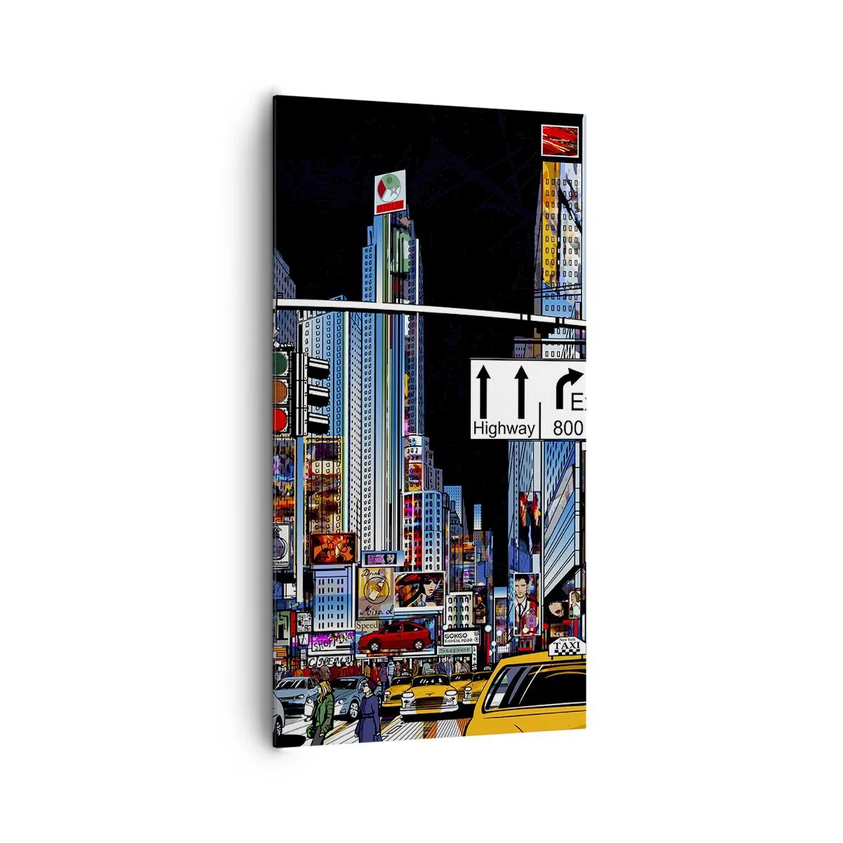 Impression sur toile - Image sur toile - Grande nuit de bande dessinée - 65x120 cm