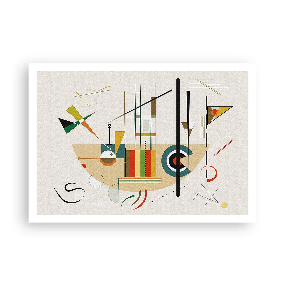 Affiche - Poster - Abstraction colorée avec des formes géométriques - 100x70cm - Et le monde s’amuse - Décoration murale moderne pour le salon et la chambre ARTTOR