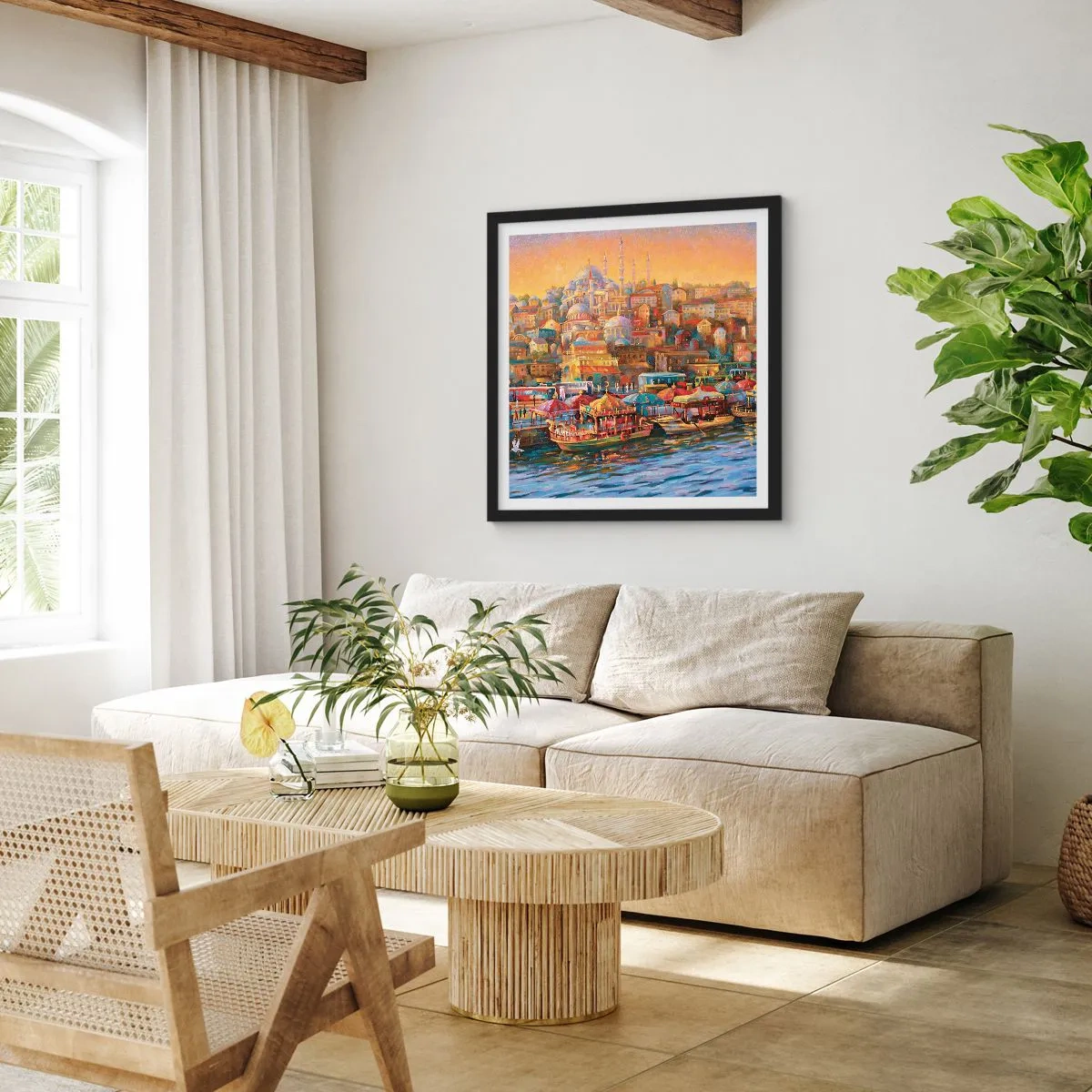 Affiche dans un cadre noir - Poster - Conte d'Istanbul - 60x60 cm