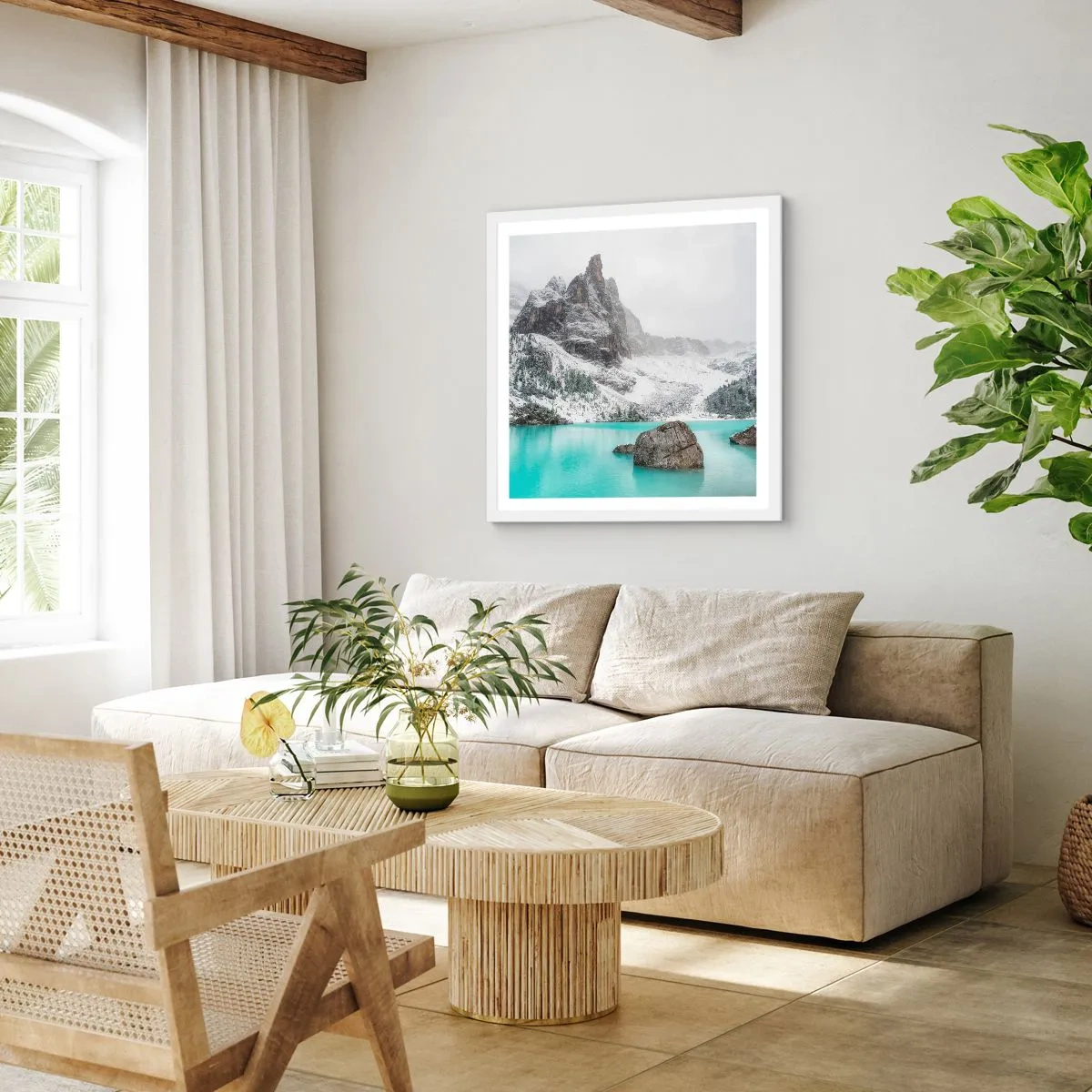 Affiche dans un cadre blanc - Poster - Sur ses gardes - 40x40 cm