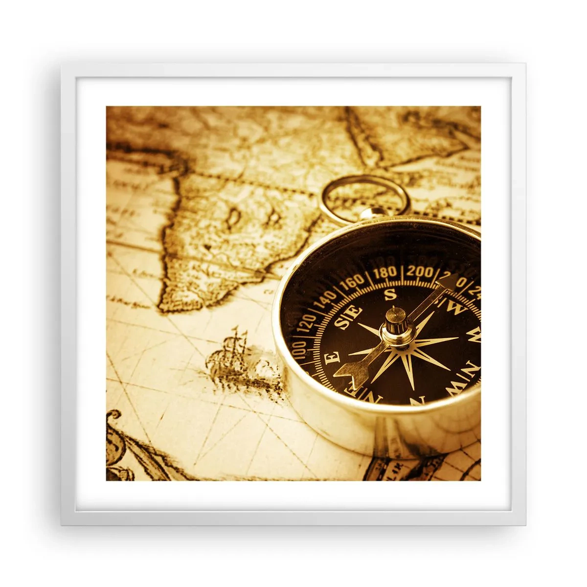 Affiche dans un cadre blanc - Poster - Est ou ouest? - 50x50 cm