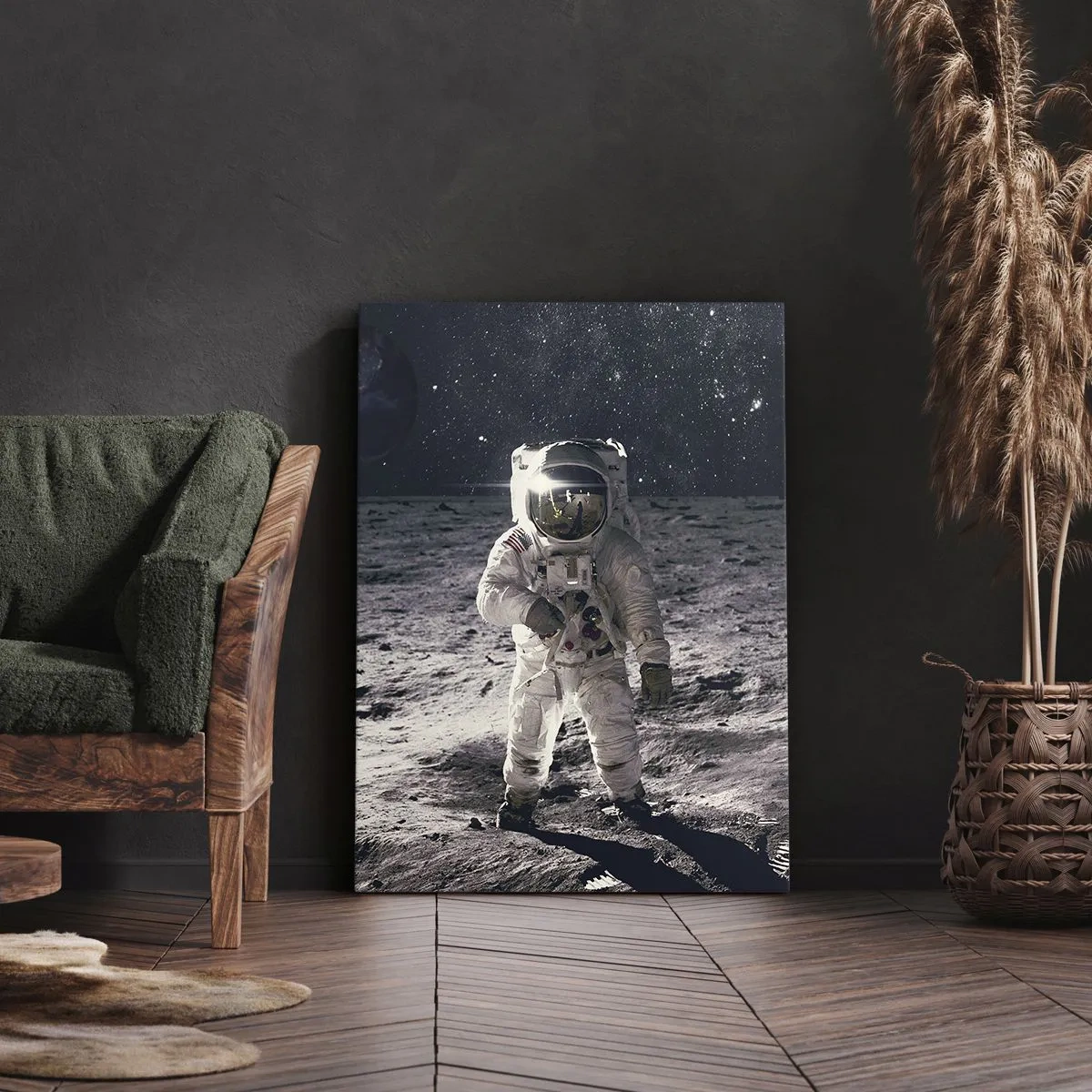 Impression sur toile - Image sur toile - Salutations de la lune - 65x120 cm
