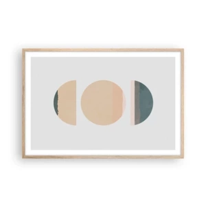 Affiche dans un chêne clair - Poster - Cercles après cercles - 91x61 cm