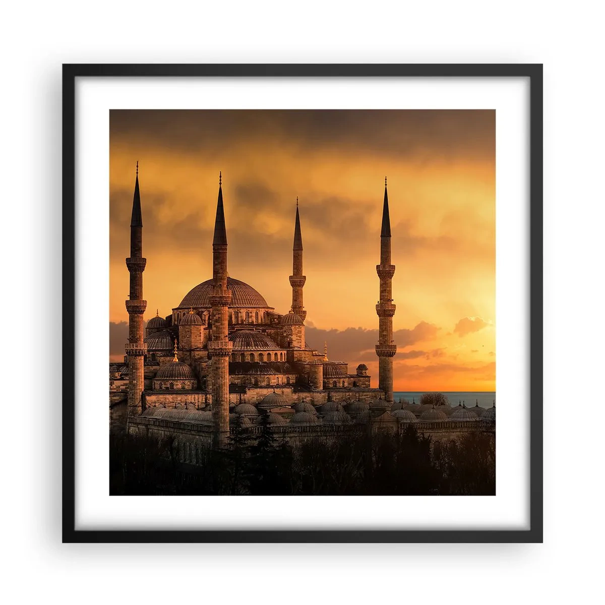 Affiche dans un cadre noir - Poster - Dieu est grand - 50x50 cm