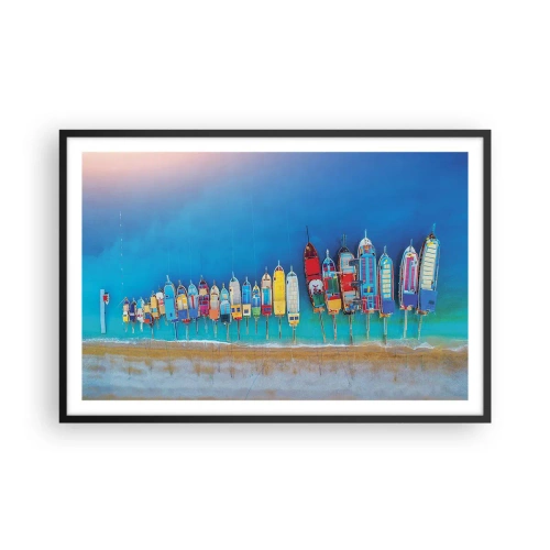 Affiche dans un cadre noir - Poster - Une vue à vol d'oiseau - 91x61 cm