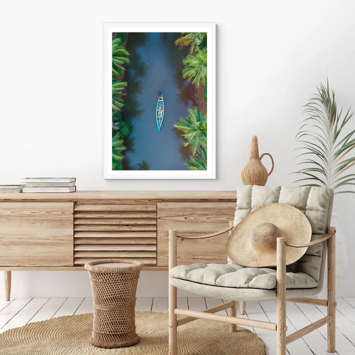 Affiche dans un cadre blanc - Poster - Sur un sentier tropical - 70x100 cm
