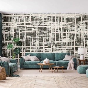 Papier peint sur mesure Standard Eco - Composition tissée - Abstraction, Graphique, Morceau
