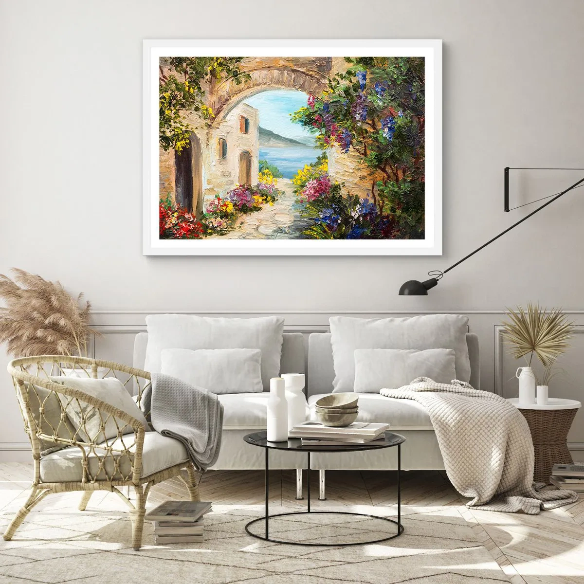 Affiche dans un cadre blanc - Poster - Le charme d'une province côtière - 50x40 cm