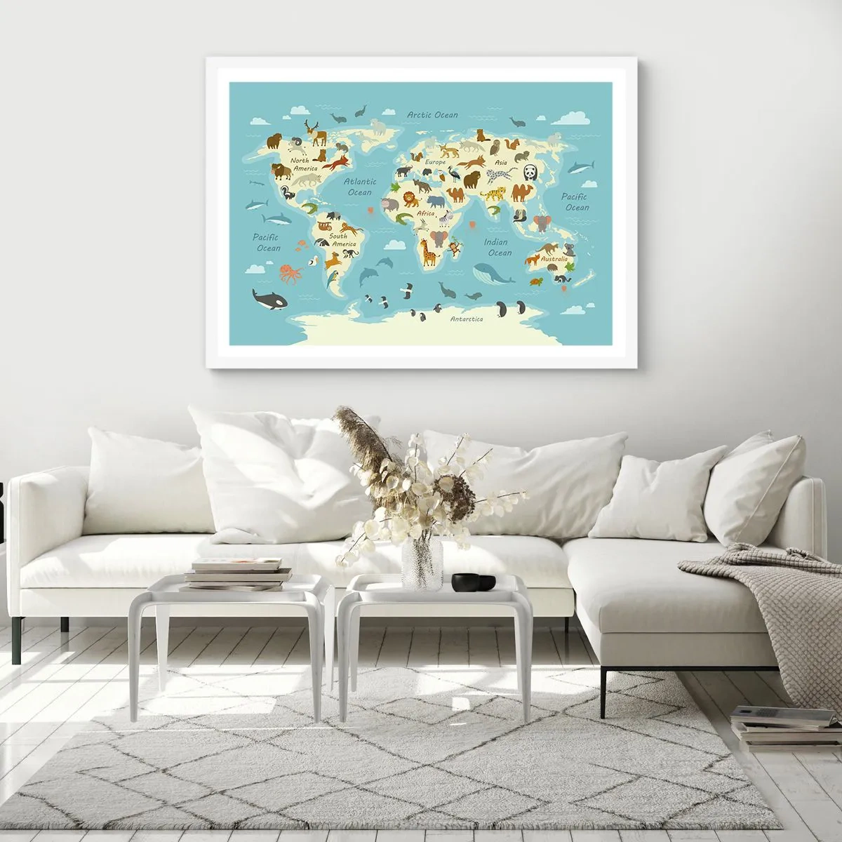 Affiche dans un cadre blanc - Poster - De bons voisins - 70x50 cm