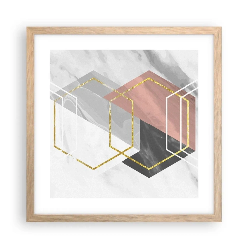 Affiche dans un chêne clair - Poster - Composition en chaîne - 40x40 cm