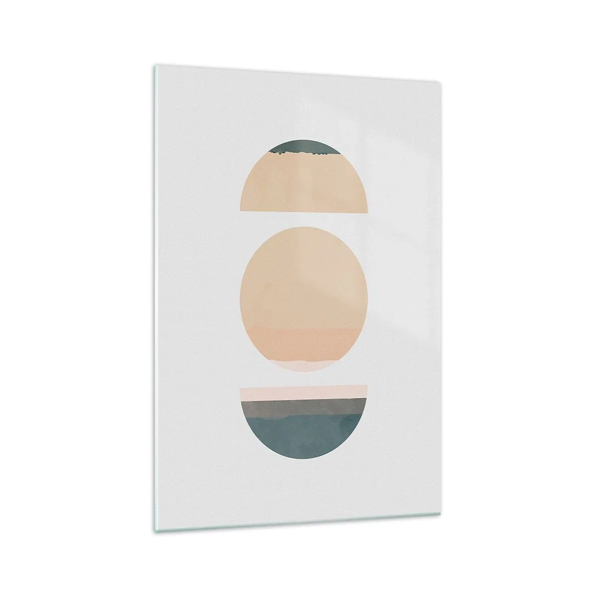 Impression sur verre - Image sur verre - Formes géométriques abstraites aux couleurs pastel - 70x100cm - Cercles après cercles - Décoration murale moderne pour le salon et la chambre ARTTOR