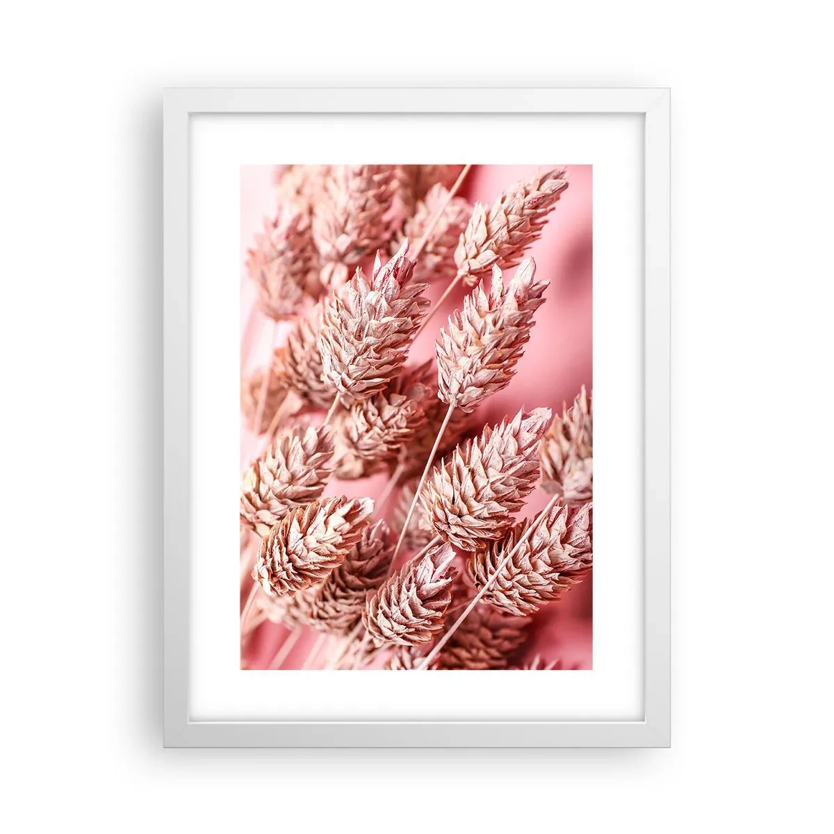 Affiche dans un cadre blanc - Poster - Une cascade florale en rose - 30x40 cm