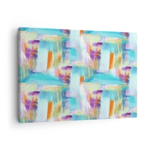 Impression sur toile - Image sur toile - Abstraction colorée avec des coups de pinceau dynamiques - 70x50cm - Labyrinthe reluisant - Décoration murale moderne pour le salon et la chambre ARTTOR