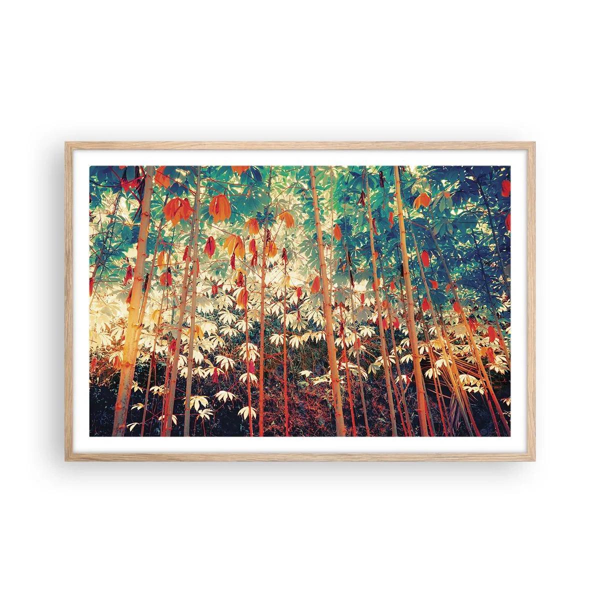 Affiche dans un chêne clair - Poster - La vie secrète des feuilles - 91x61 cm