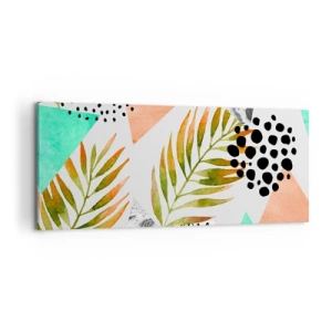 Impression sur toile - Image sur toile - Décoration avec feuille de palmier - 100x40 cm