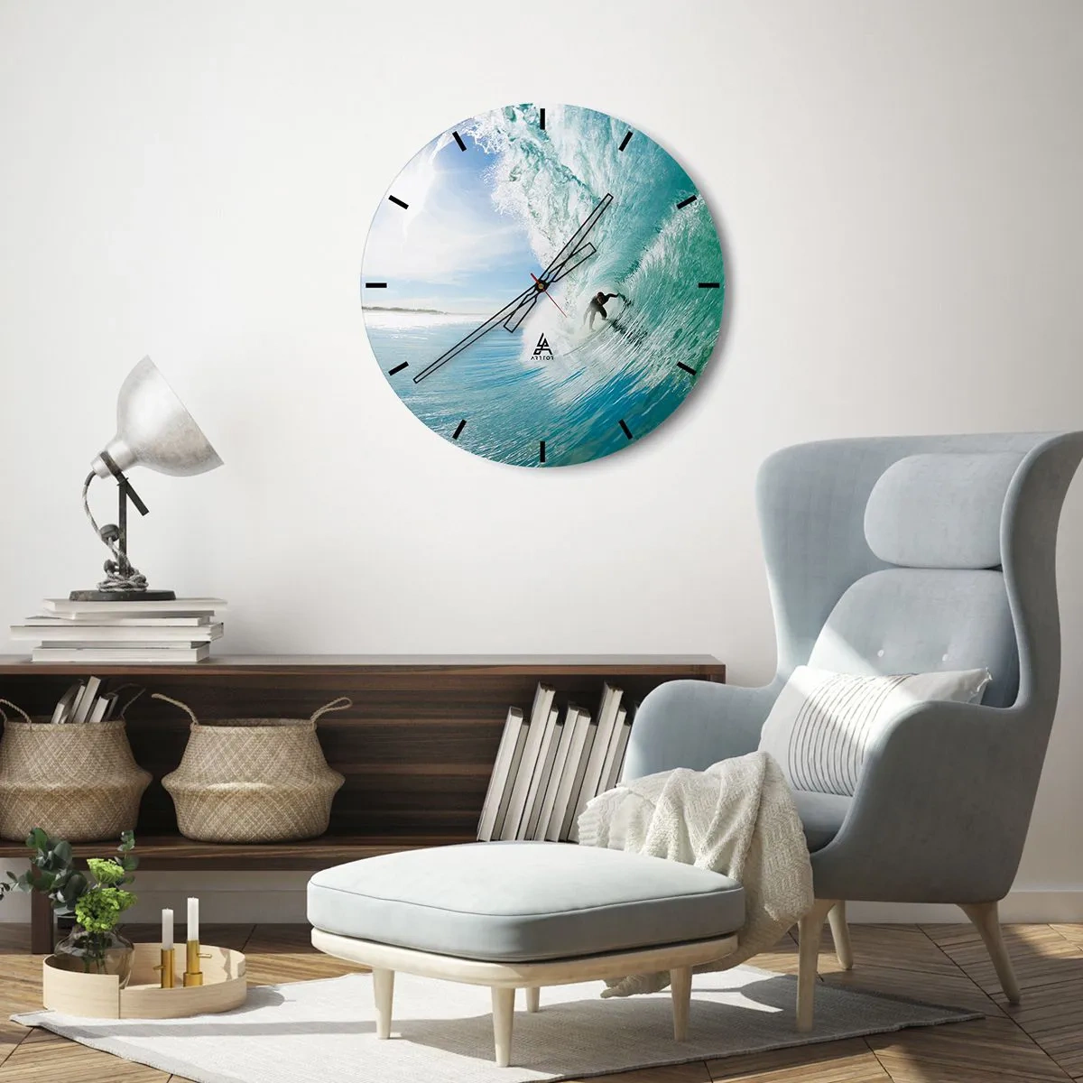 Horloge murale - Pendule murale - Toujours sur la vague - 30x30 cm