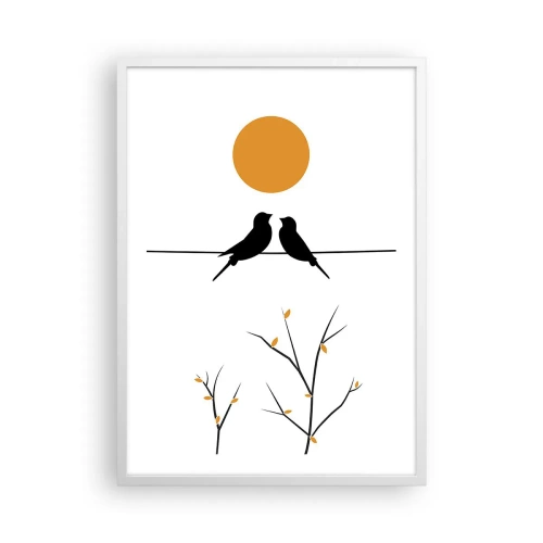 Affiche dans un cadre blanc - Poster - Soirée pour rossignols - 50x70 cm