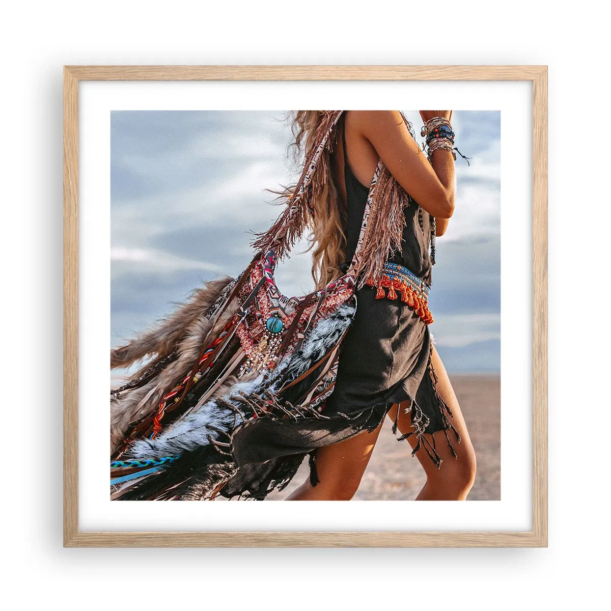 Affiche dans un chêne clair - Poster - La fille du chaman - 50x50 cm