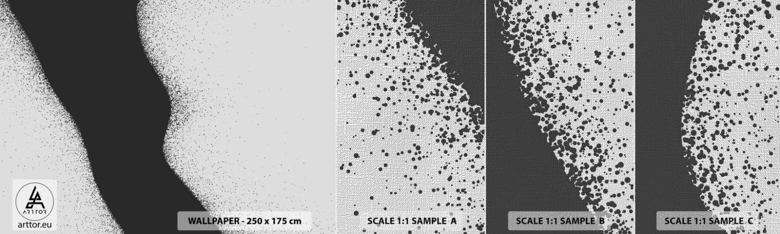 Échantillon de Papier Peint Premium Canvas - Équilibre fluide - Abstraction, Morceau, Minimalisme - 100x30 cm