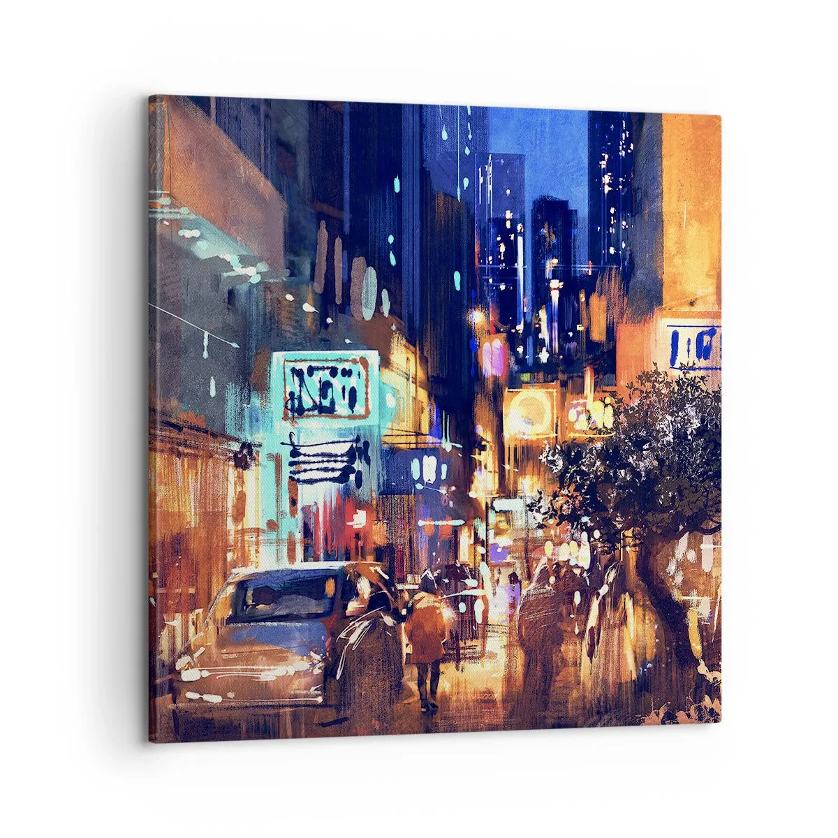 Impression sur toile - Image sur toile - Et la ville ne dort pas - 60x60 cm