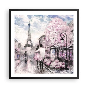 Affiche dans un cadre noir - Poster - Comment tomber amoureu, il faut juste... - 60x60 cm