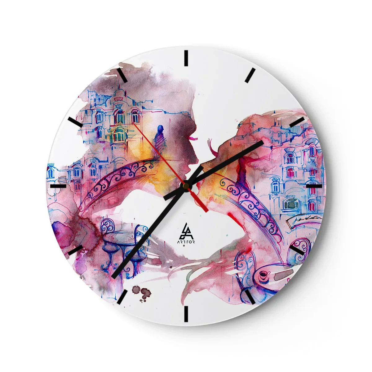 Horloge murale - Pendule murale - Le pont secret des soupirs - 40x40 cm