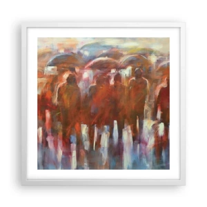 Affiche dans un cadre blanc - Poster - Identiques sous la pluie et dans le brouillard - 50x50 cm