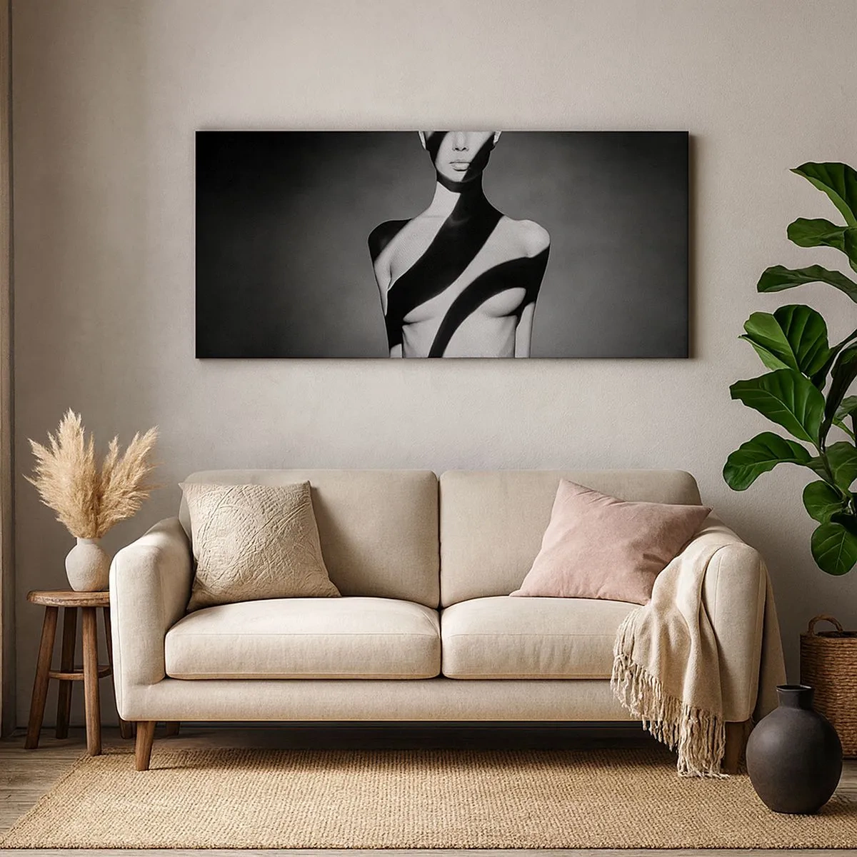 Impression sur toile - Image sur toile - Dans la brillance et l'ombre - 100x40 cm
