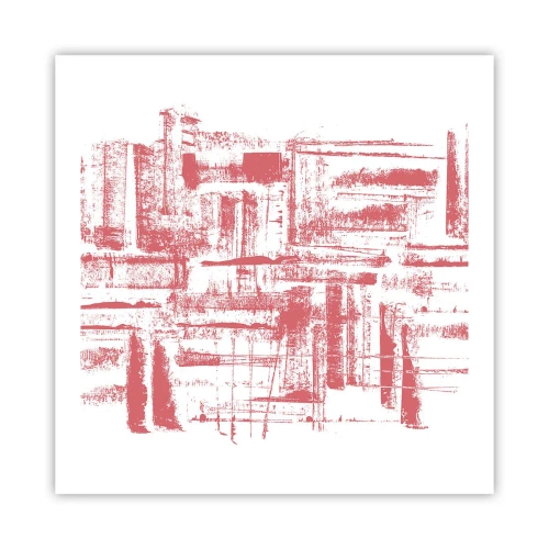Affiche - Poster - La ville rouge - 60x60 cm
