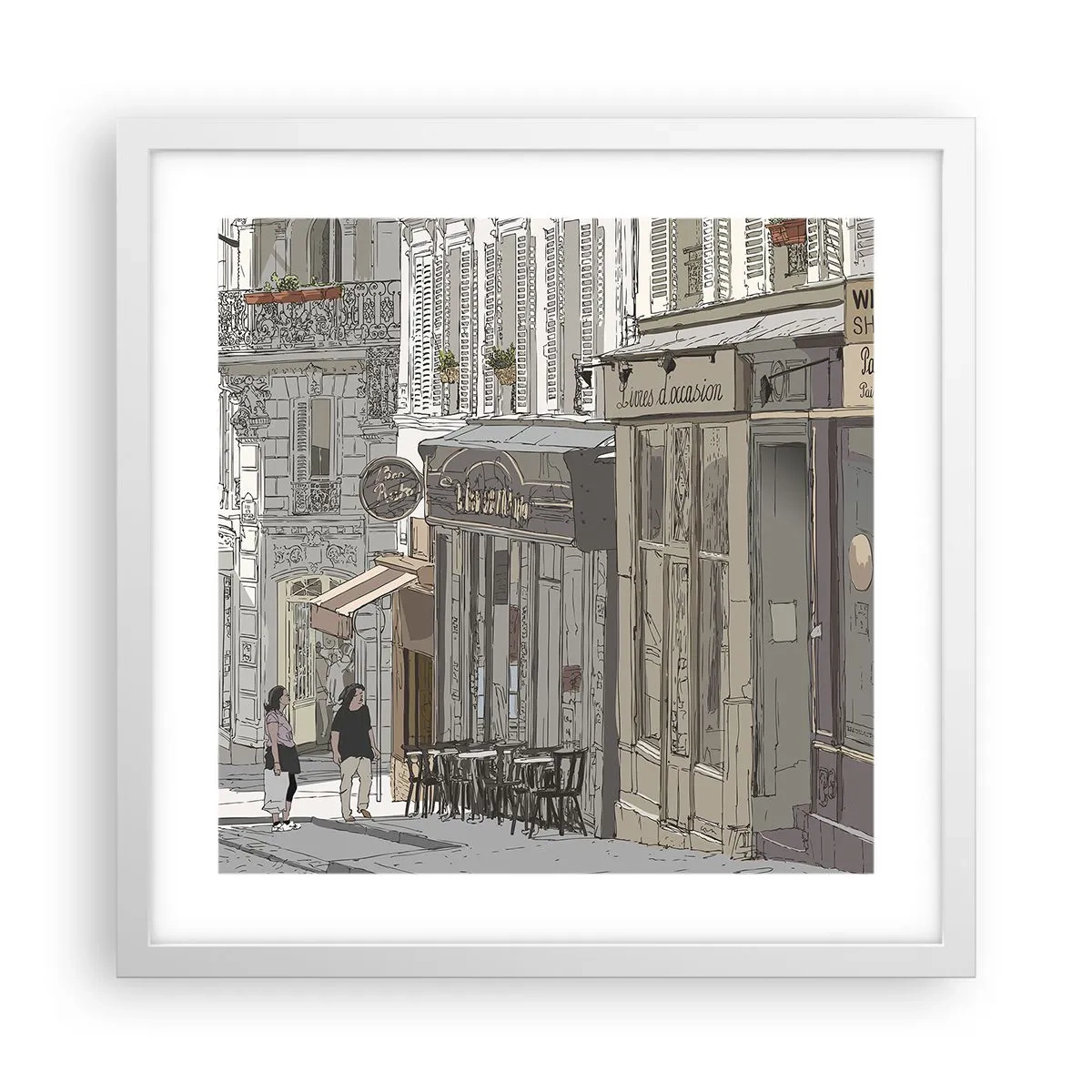 Affiche dans un cadre blanc - Poster - Joie de la ville - 40x40 cm