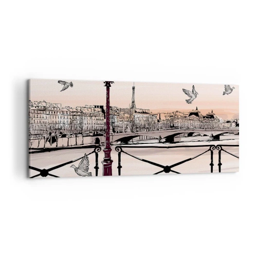 Impression sur toile - Image sur toile - Sur les toits de Paris - 100x40 cm