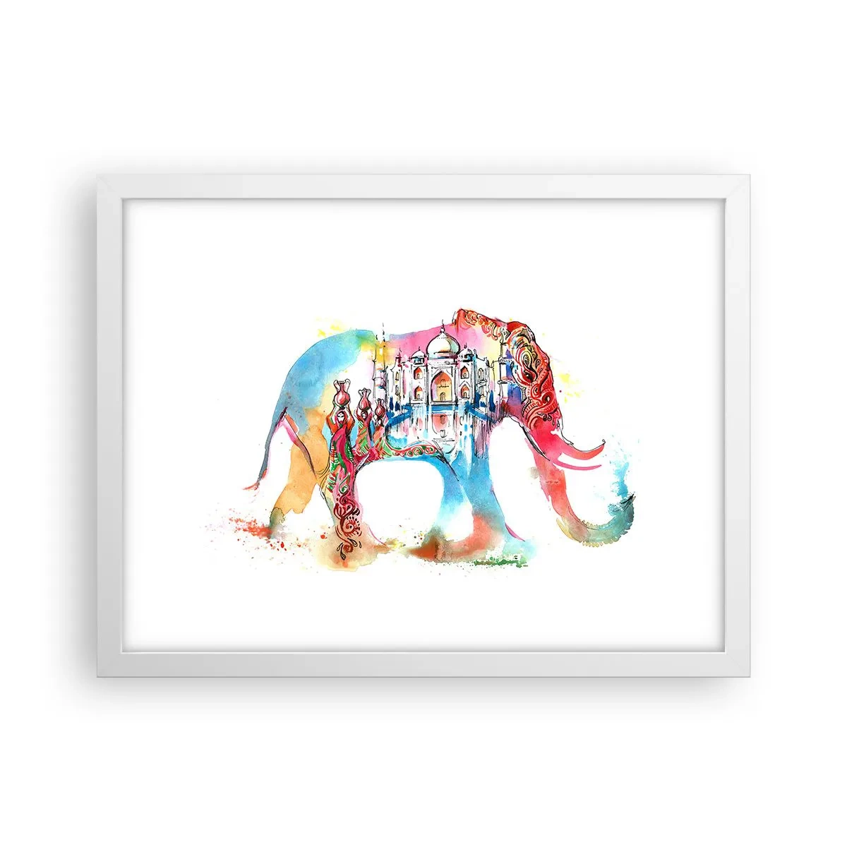 Affiche dans un cadre blanc - Poster - Inde - l'aura de l'amour - 40x30 cm