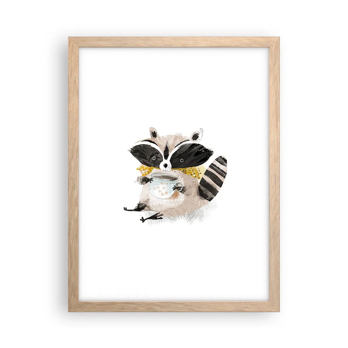 Affiche dans un chêne clair - Poster - Mon ami le raton laveur - 30x40 cm
