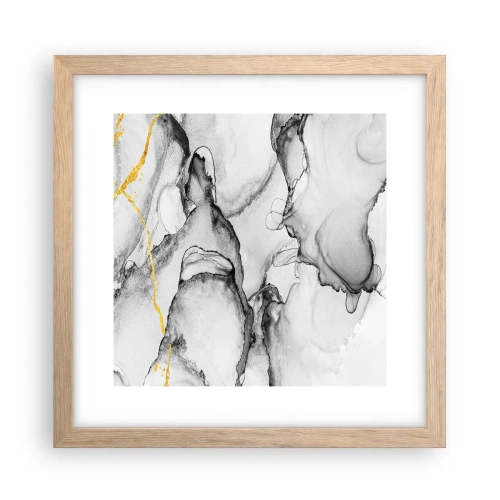 Affiche dans un chêne clair - Poster - Composition à motif or - 30x30 cm