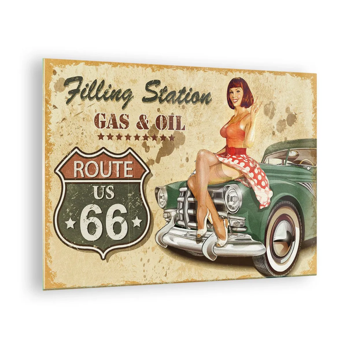 Impression sur verre - Image sur verre - Les merveilleuses années 40 - 70x50cm - Les superbes années 40. - Décoration murale moderne pour le salon et la chambre ARTTOR