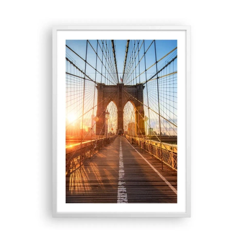 Affiche dans un cadre blanc - Poster - Sur le pont d'or - 50x70 cm